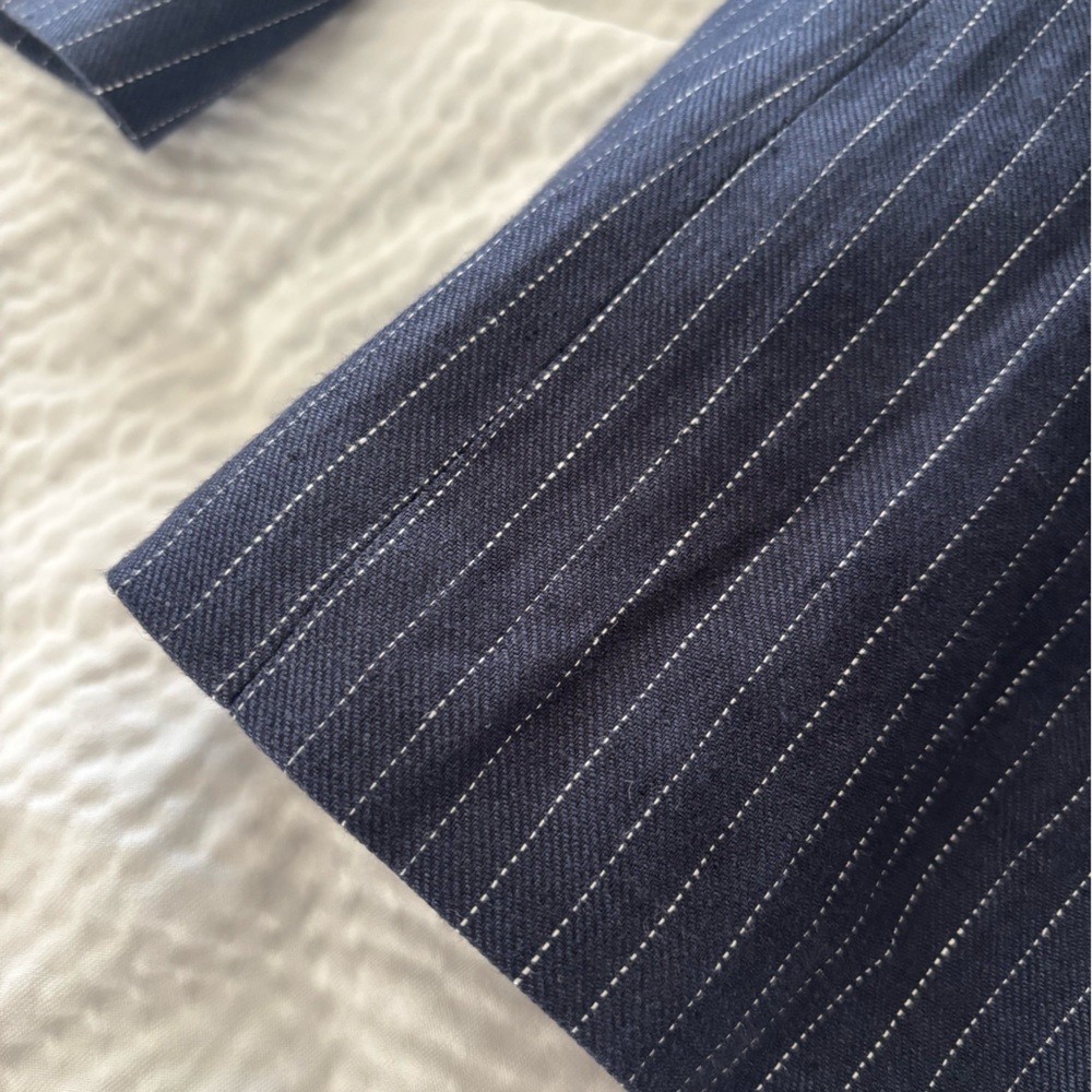 Ralph Lauren Navy Linen Pinstripe Suit Jacket - Picture 10 of 16